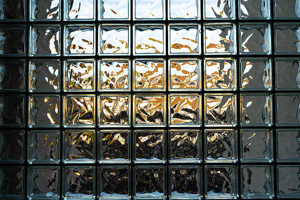 istock Glass block window frame, close up interior shot,backlit by setting sunlight, no people 2229718662