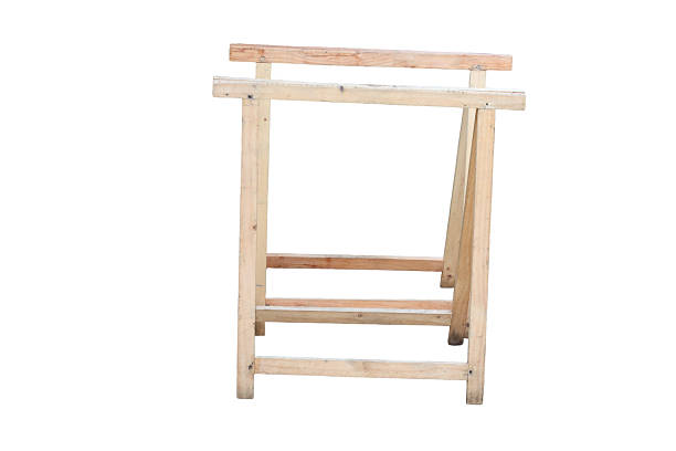 istock Wooden trestles isolated on white background supporting a plank 2229733986
