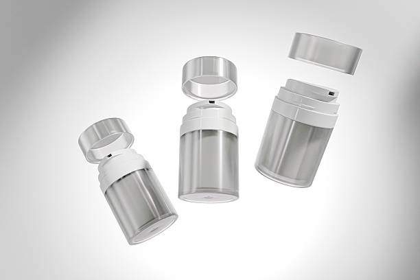 istock luxury Double Walled acrylic cosmetic jar packaging, translucent acrylic Airless cream jar mockup, cylindrical skincare packaging with pump dispenser, facial moisturizer cream vacuum bottle 2229734411