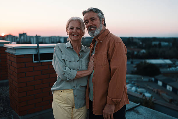 istock Senior couple smiling at sunset 2229735706