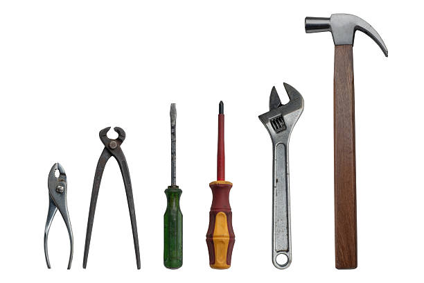 istock Collection of old tools isolated on white 2229736673