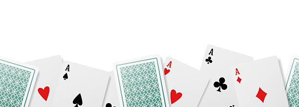 istock Cards seamless border. Aces of different suits on a white background. Vector clipart. 2229743286
