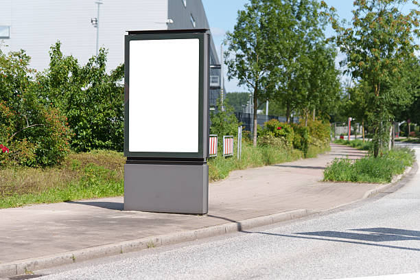 Blank Advertising Billboard In Industrial Area
