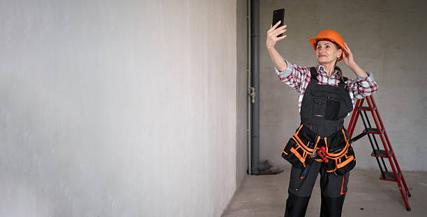 istock Construction worker making selfie portrait in apartment for renovation. civil engineering. 2229749842