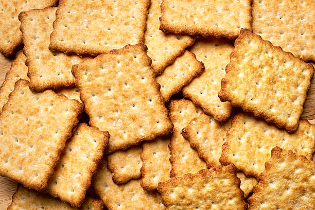 Homemade crispy crackers as background