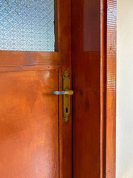 istock Indoor old wooden door handle, doorknob 2229750967