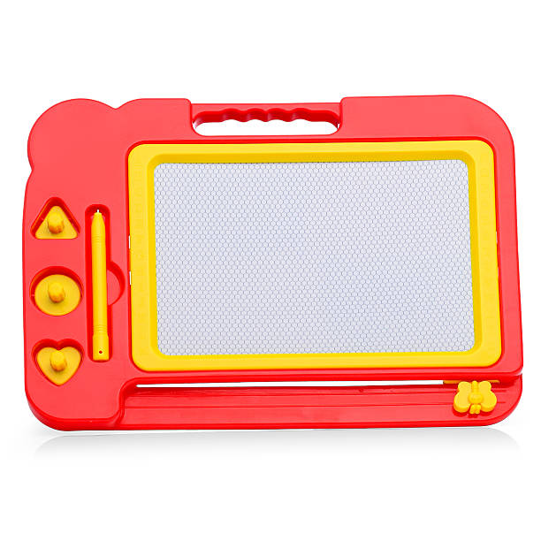 istock Red magnetic drawing board on a white background. 2229752516