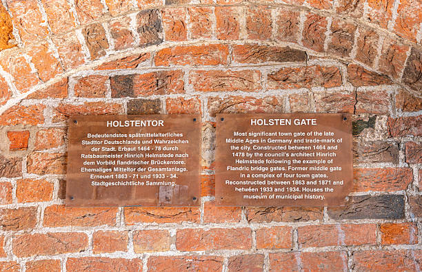 AUSCHWITZ, POLAND - OCTOBER 25, 2014: Signboard in Public Auschwitz-Birkenau museum in Oswiecim, Poland