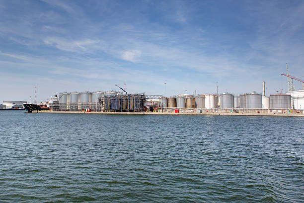istock Port of Antwerp - large storage tanks, refinery 2229753667