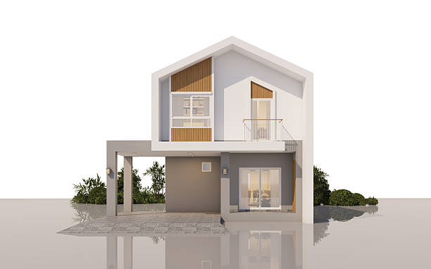 istock Modern Two-Story Minimalist House Exterior Design 2229754366
