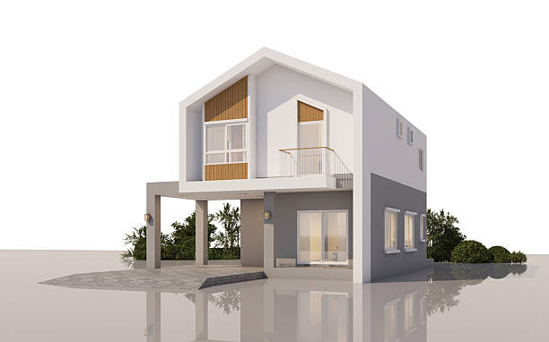 istock Modern Two-Story Minimalist House Exterior Design 2229755035