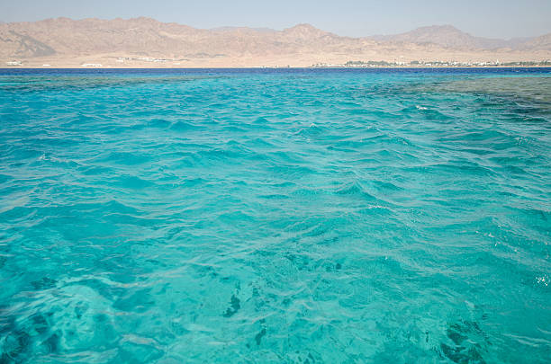 Vibrant Red Sea view with clear waters and mountainous horizon