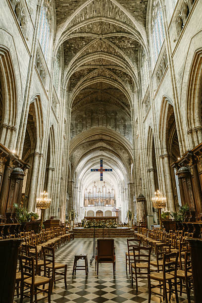 istock Majestic Gothic Cathedral Interior with Vaulted Ceilings and Stunning Architecture 2229763510