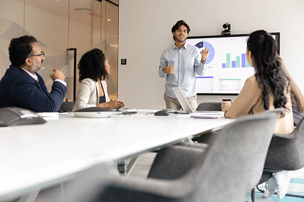 istock Young man ceo lead strategy planning session for multicultural staff 2229766330