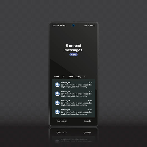istock Realistic Smartphone with Messenger App and New Incoming Messages – Mobile Phone UI and UX Vector Template for Chat, Social Media, and Communication Design 2229766604