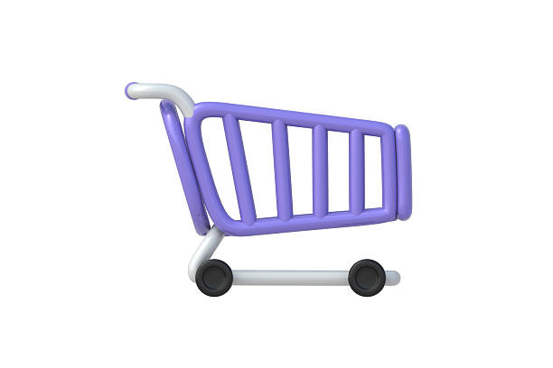 istock Supermarket pushcart isolated on white background. 3d render 2229770677