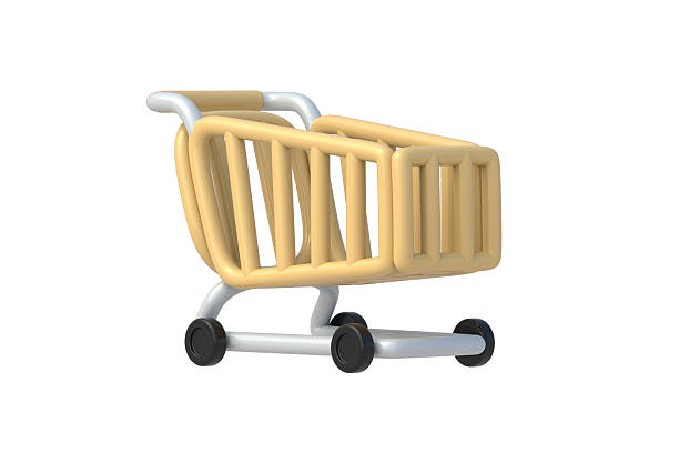 istock Shopping trolley isolated on white background. 3d render 2229770696