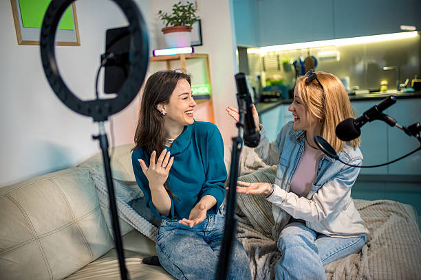 istock Young Women Recording Podcast at Home 2229785283