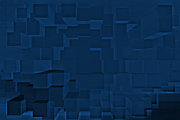 istock Geometric abstract design featuring layered cubes in varying shades of blue with a smooth texture and depth 2229788549
