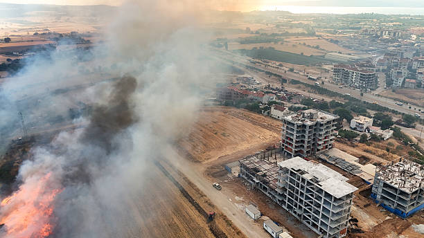 istock Wildfire Near Construction Site in Urban-Rural Border 2229788920