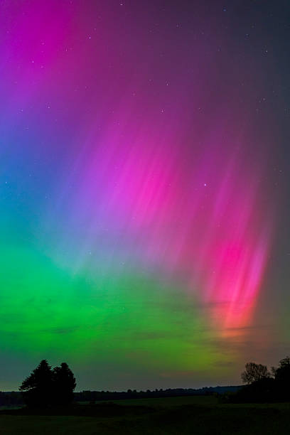 istock Rare multi-coloured aurora borealis above the skies in Dorset 2229808347