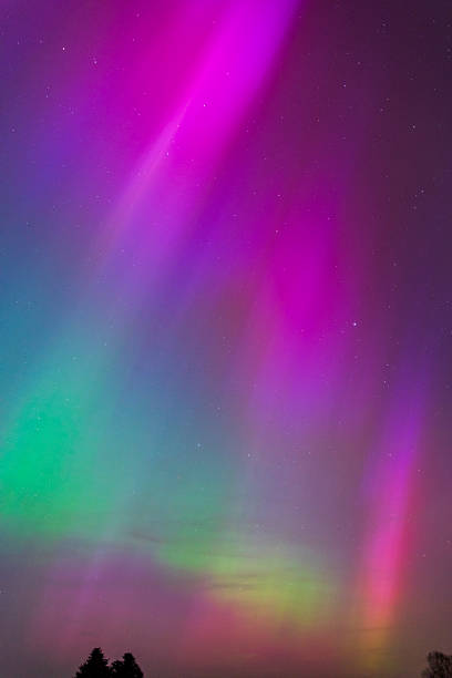 istock Rare multi-coloured aurora borealis above the skies in Dorset 2229808456