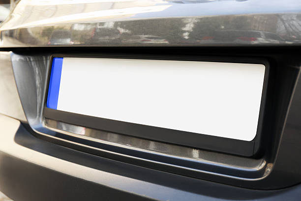 istock Car with vehicle registration plate, closeup view 2229825085