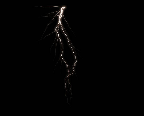 istock Dynamic white lightning branches across a vast, dark expanse, revealing the raw, untamed power of a celestial electrical discharge. 2229841300