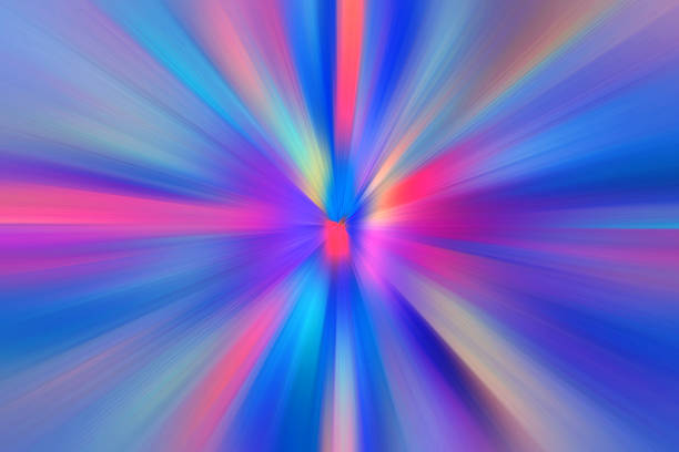 Abstract radial blur zoom in blue tones.