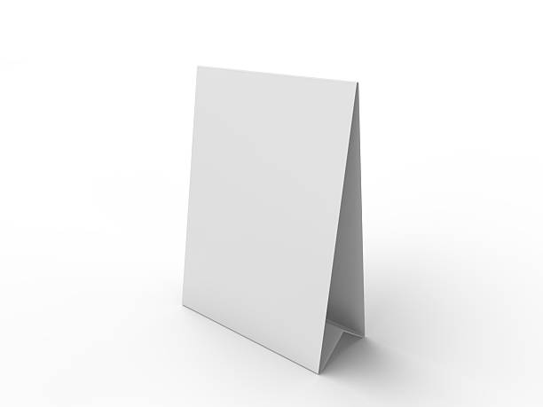 istock 3D realistic mockup of a blank table sign tent card A4 format, isolated on white. Minimal display Ideal for menu, restaurant, cafe, event, promotion, branding, ads, and marketing design presentations 2229851749