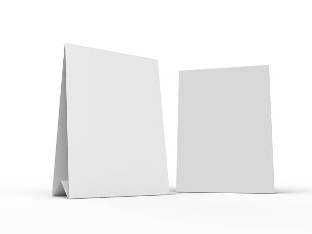 istock 3D realistic mockup of a blank table sign tent card A4 format, isolated on white. Minimal display Ideal for menu, restaurant, cafe, event, promotion, branding, ads, and marketing design presentations 2229851754