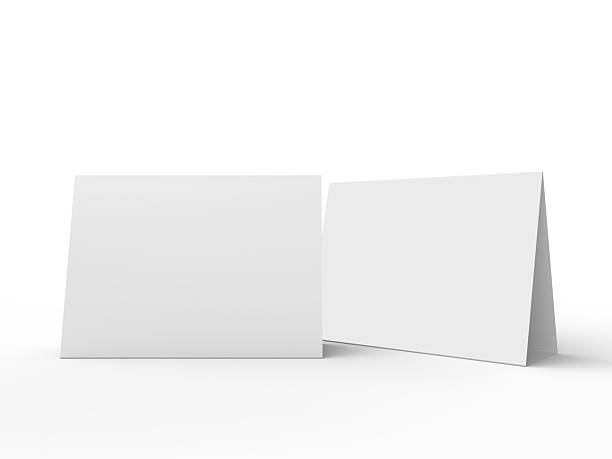 istock 3D realistic mockup of blank table sign tent cards in horizontal A4 format, isolated on background. Ideal for menu, restaurant, cafe, event, promotion, branding, ads, and marketing design projects. 2229851755