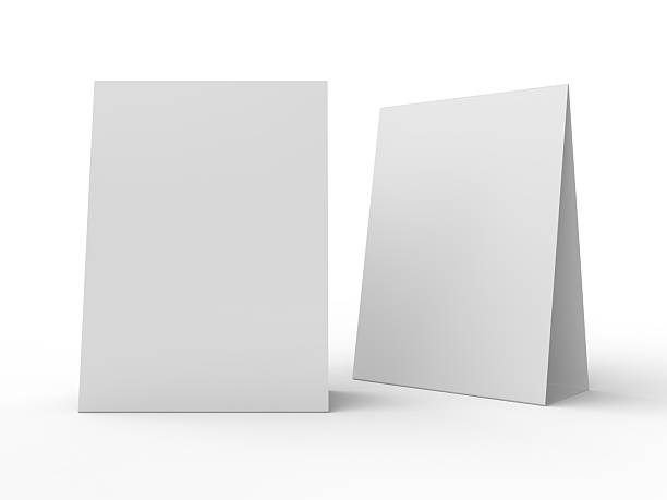 istock 3D realistic mockup of a blank table sign tent card A4 format, isolated on white. Minimal display Ideal for menu, restaurant, cafe, event, promotion, branding, ads, and marketing design presentations 2229851759