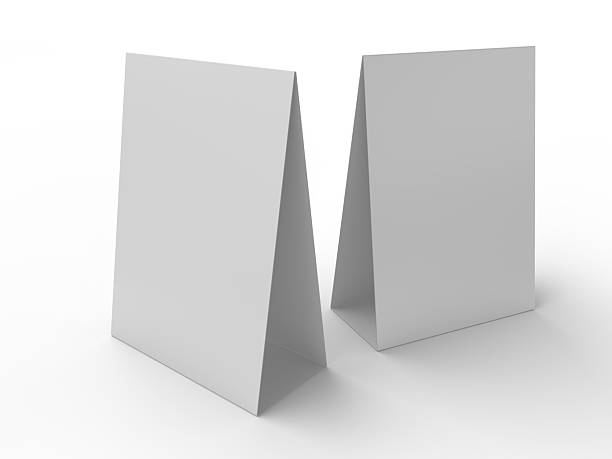 istock 3D realistic mockup of a blank table sign tent card A4 format, isolated on white. Minimal display Ideal for menu, restaurant, cafe, event, promotion, branding, ads, and marketing design presentations 2229851763