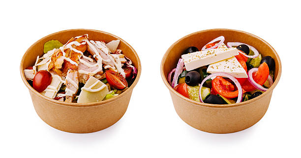istock Fresh salads with chicken and vegetables in takeout bowls 2229853196
