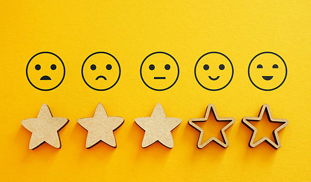 istock Customer satisfaction is increasing with rating stars as Reputation Management Customer Feedback 2229855024