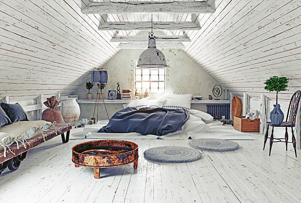 istock Bright Attic Room with Furniture 2229858036