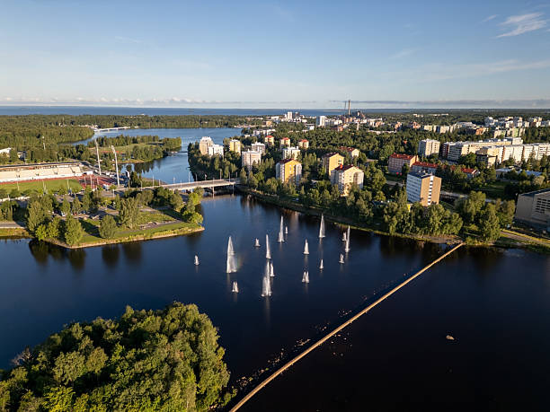summer morning scenery in Oulu, Finland