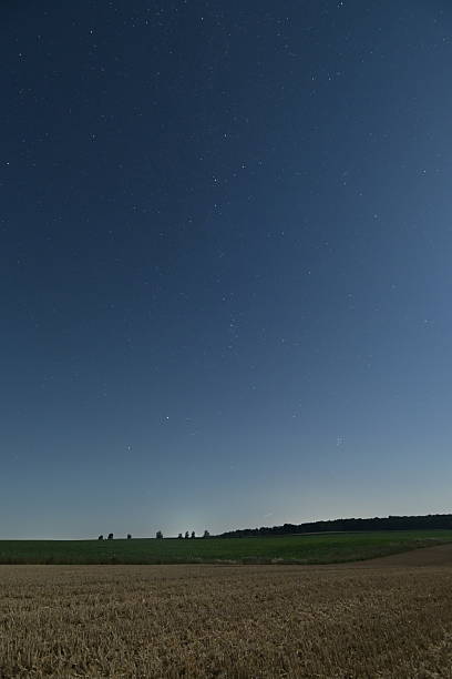 istock Night starry sky over the field. Beautiful night sky with stars. 2229868196