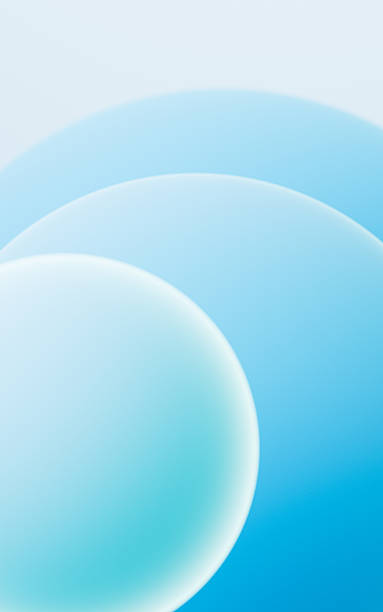 Turquoise abstract spheres background, mobile phone wallpaper, computer wallpaper, 3d rendering.