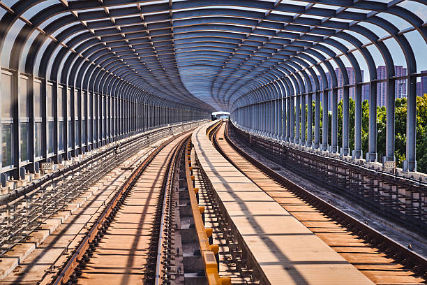 Train moving on city rail