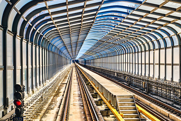 Train moving on city rail