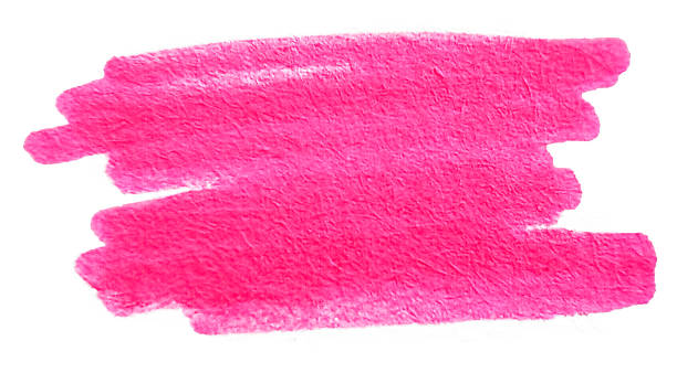 istock Pink marker stroke texture isolated on a white background. Hand-drawn brush scribble doodle of a bright pink highlighter mark on paper. 2229873897