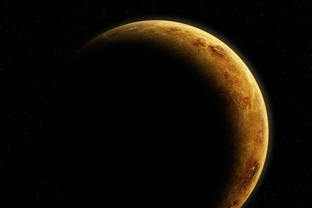 Planet Venus. The planet Venus appearing from the darkness of outer space. Space scene. Beautiful Dark background. Exploration and colonization concept. Elements of this image furnished by NASA. ______ Url(s):\nhttps://photojournal.jpl.nasa.gov/catalog/PIA00271\nAdobe Photoshop CC 2023. Knoll light factory. Adobe After Effects CC 2021.