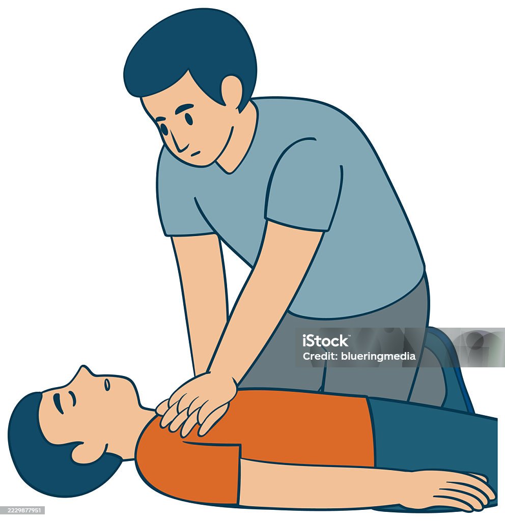 Cpr Background Color Cpr Procedure Vector Illustration Stock Illustration - Download Image ...