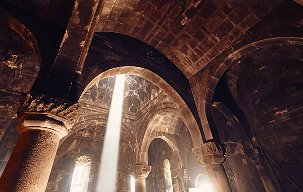 istock Interior of ancient Geghard monastery in Armenia 2229881223