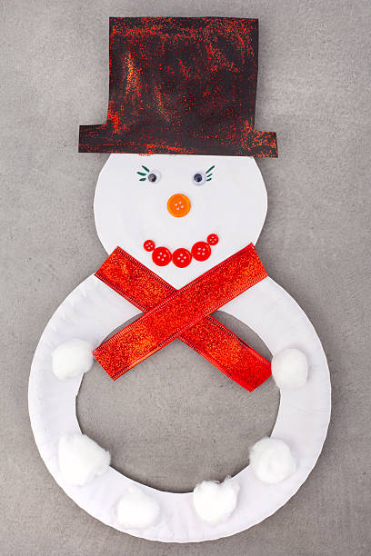 istock Snowman with a red scarf and a black hat crafts 2229885953