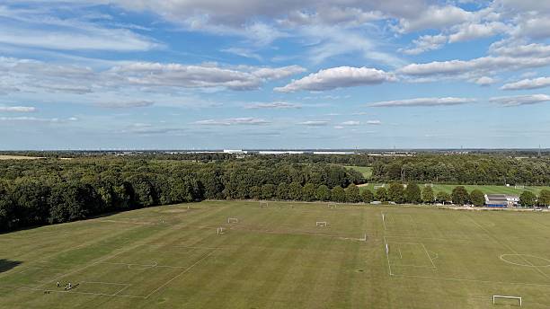 istock Aerial view of sports fields and greenery. 2229886276