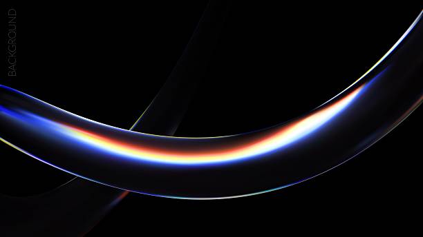 istock Abstract gradient glass shape dark background. Color dispersion iridescent futuristic design. 2229896937