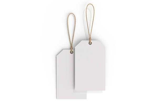 istock 3D realistic mockup of blank hanging tags with strings, isolated on  background. Perfect template for branding, label design, packaging, fashion, retail, shopping, wedding tag, gift tag, souvenir 2229899644
